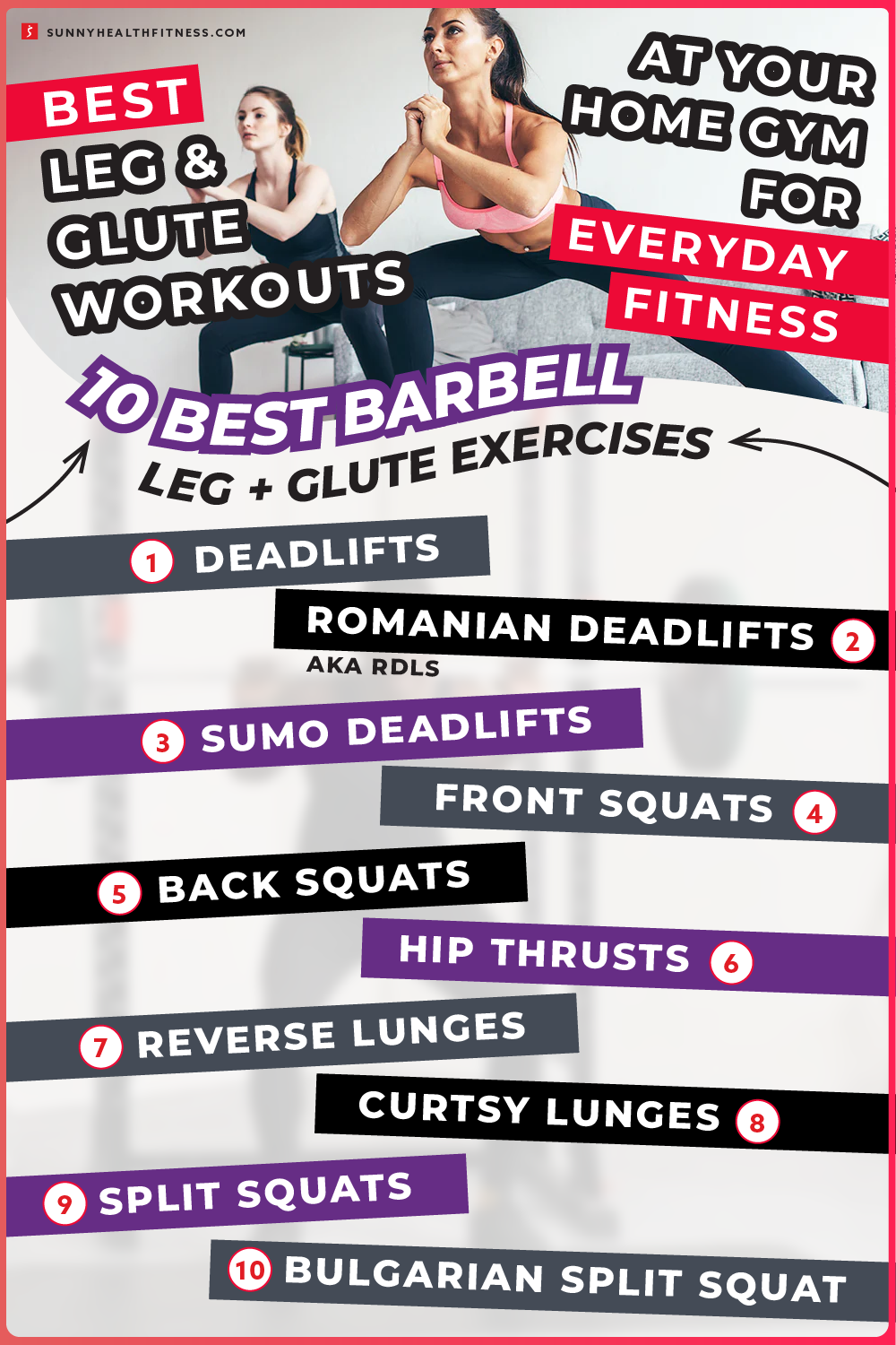 Best Leg & Glute Workouts at Your Home Gym for Everyday Fitness Best Barbell Exercises