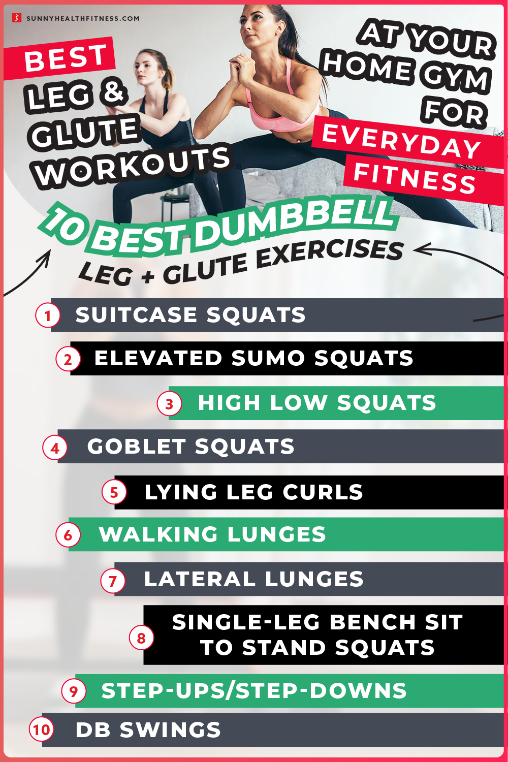 Best Leg & Glute Workouts at Your Home Gym for Everyday Fitness - Best Dumbbell Exercies