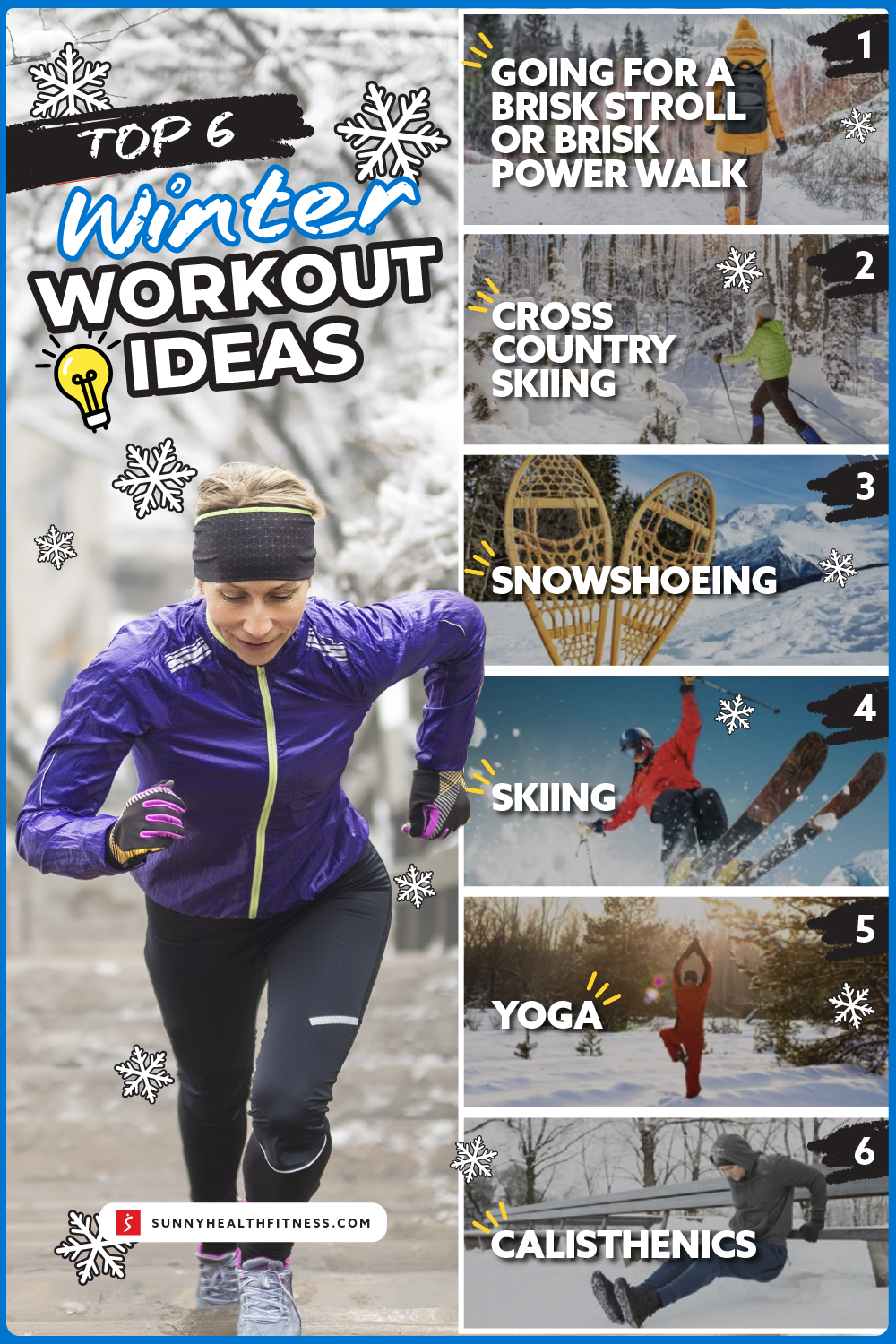 Top 6 Winter Workout Ideas infographic