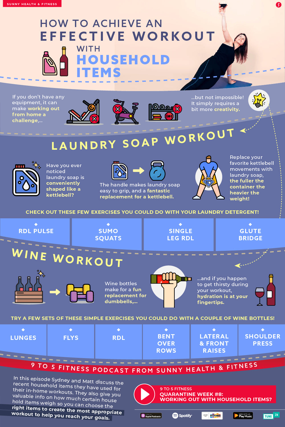 How to Achieve an Effective Workout with Household Items Infographic