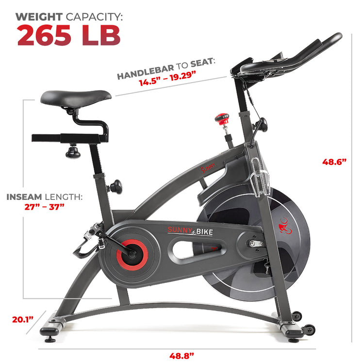 Premium Magnetic Resistance Smart Indoor Cycling Bike with Quiet Belt Drive and Exclusive SunnyFit® App Enhanced Bluetooth Connectivity